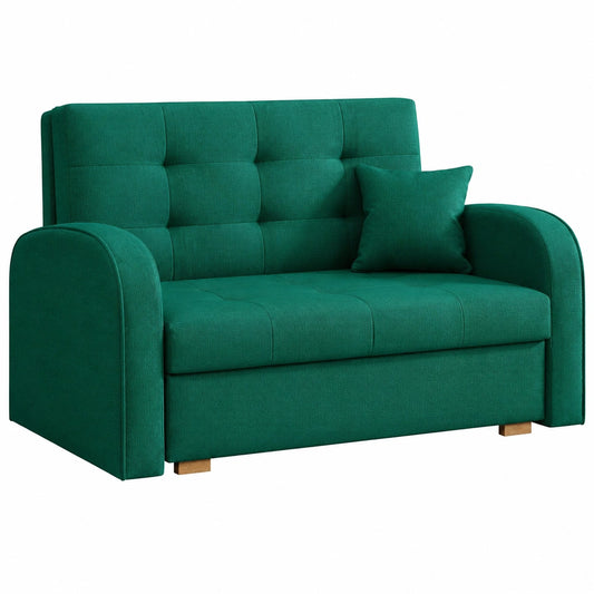 Komfortables Schlafsofa Viva Gold II mit Bettkasten und Kissen