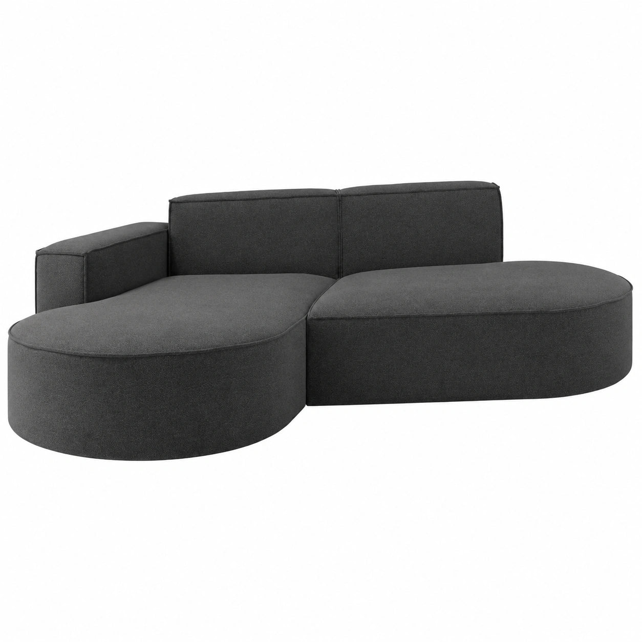 Kaiser Möbel: Modernes L-förmiges Ecksofa mit Ottomane, 3-Sitzer Polstersofa für Wohnzimmer, Komfort und Stil in Graphit
