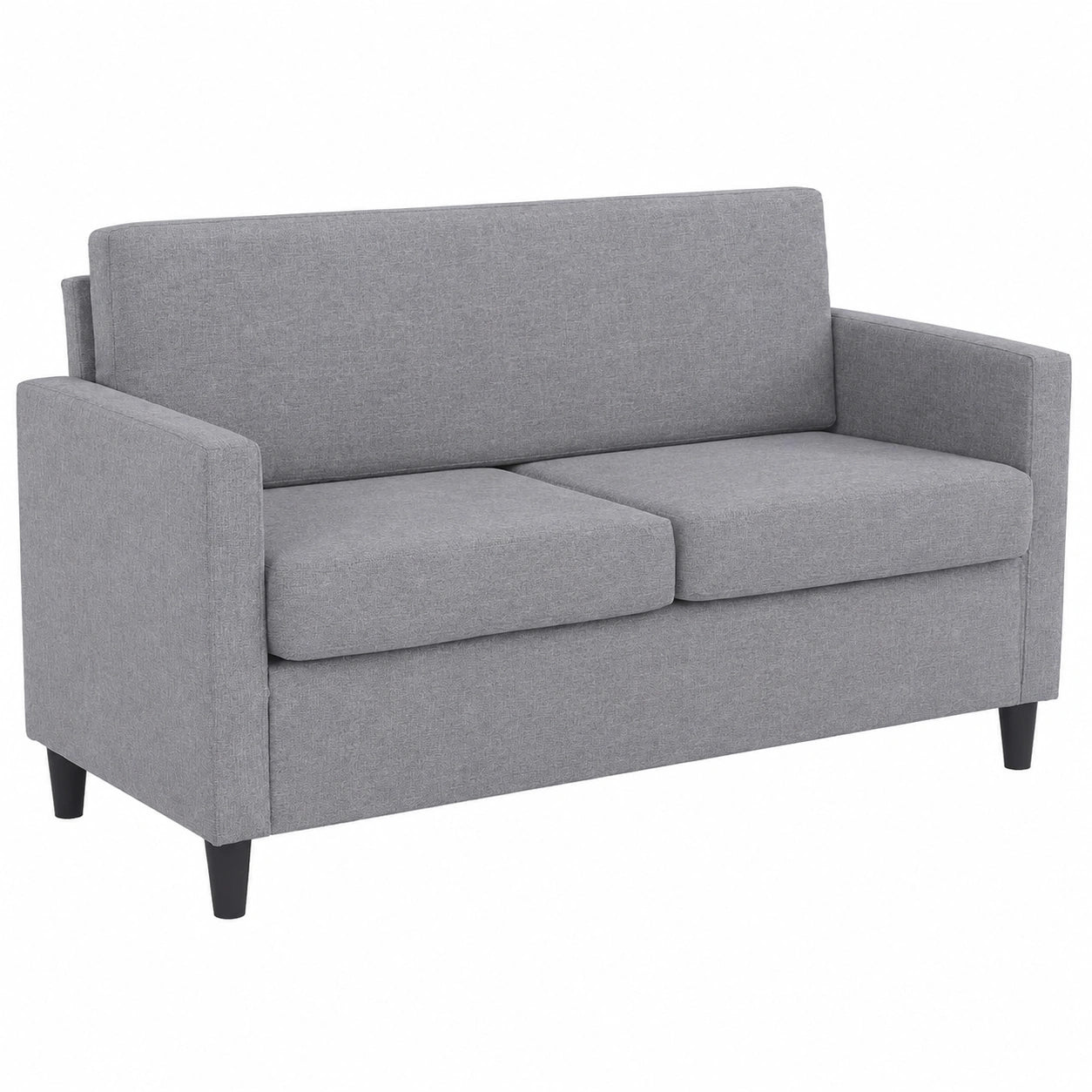 Modernes 2-Sitzer Sofa mit Leinenbezug und Kissen, ideal für Wohnzimmer, Schlafzimmer oder Büro, in Hellgrau