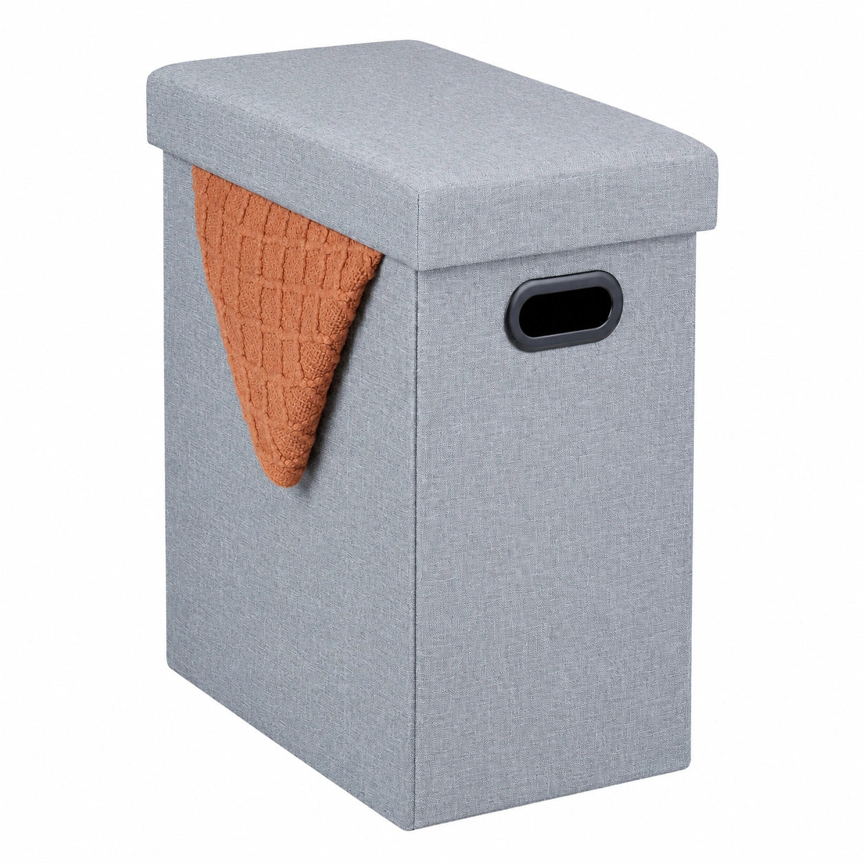 Gepolsterter Relaxdays Falt-Sitzhocker mit Stauraum, 49 x 48,5 x 27 cm, grau